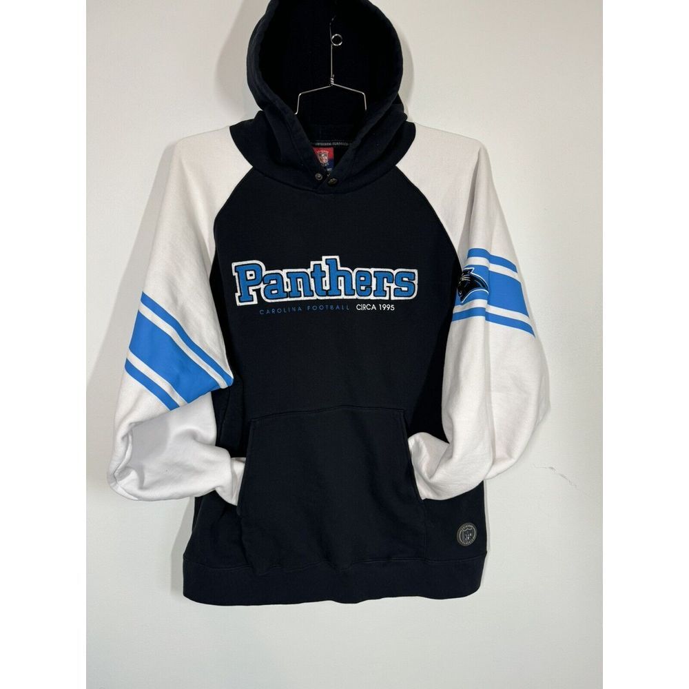 Carolina Panthers Pullover Hoodie Reebok Grid Iron Classics Size‎ L Embroidered